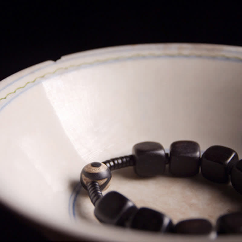 KarmaRipple's Tibetan Ebony Wood Dzi Bead Strength Bracelet p11