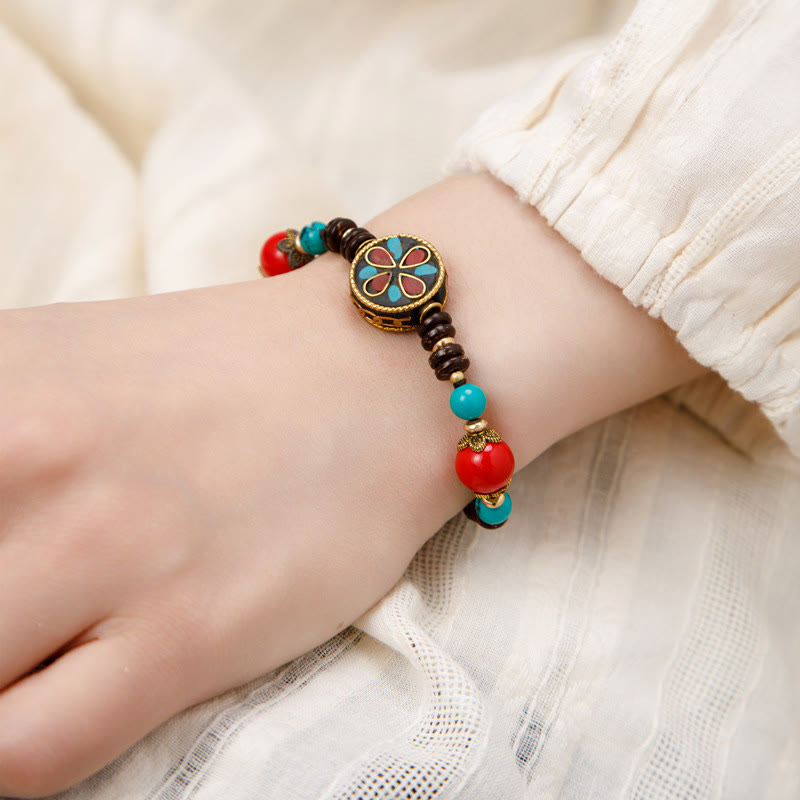 KarmaRipple's Tibetan Turquoise Om Mani Padme Hum Protection Strength Bracelet p4