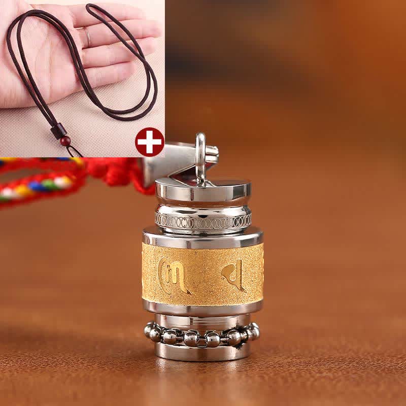 KarmaRipple's Tibet Om Mani Padme Hum Shurangama Mantra Titanium Steel Wisdom Amulet Pendant Necklace p33