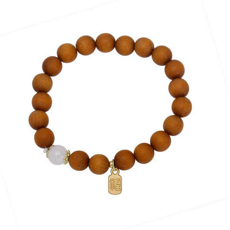 KarmaRipple's Sandalwood Cat's Eye Fu Character Talisman Protection Bracelet p7