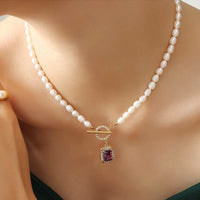 KarmaRipple's Pearl Zircon Wealth Talisman Pendant Necklace