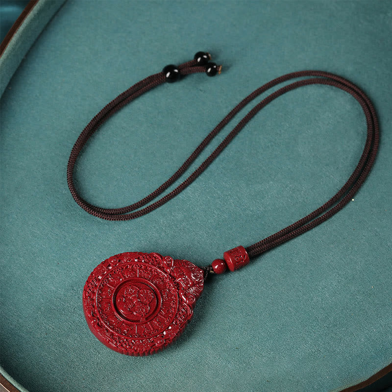 KarmaRipple's Chinese Zodiac Authentic Cinnabar Bagua Amulet Keep Away Evil Spirits Pendant Necklace p3