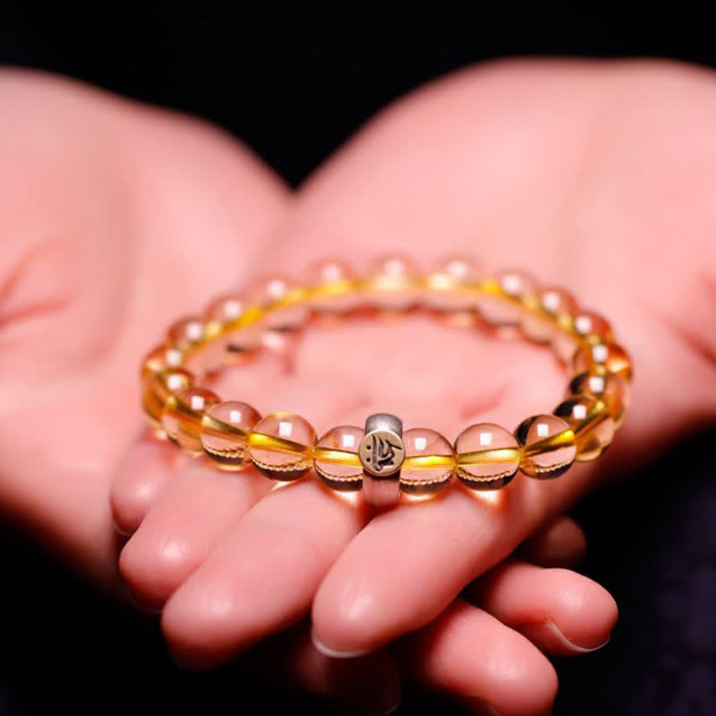 KarmaRipple's 925 Sterling Silver Chinese Zodiac Natal Buddha Citrine Protection Bracelet p9
