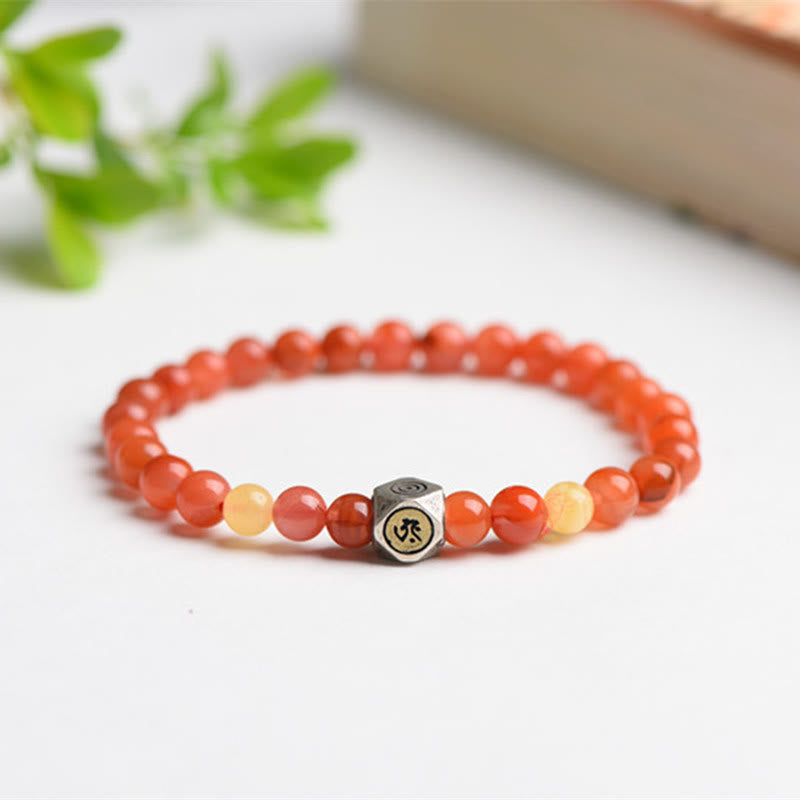 KarmaRipple's 925 Sterling Silver Chinese Zodiac Natal Buddha Amulet Red Agate Amber Self-acceptance Bracelet p2