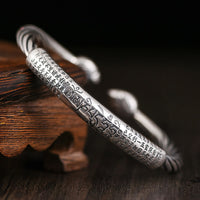 KarmaRipple's Tibetan Om Mani Padme Hum Heart Sutra Purity Cuff Bracelet