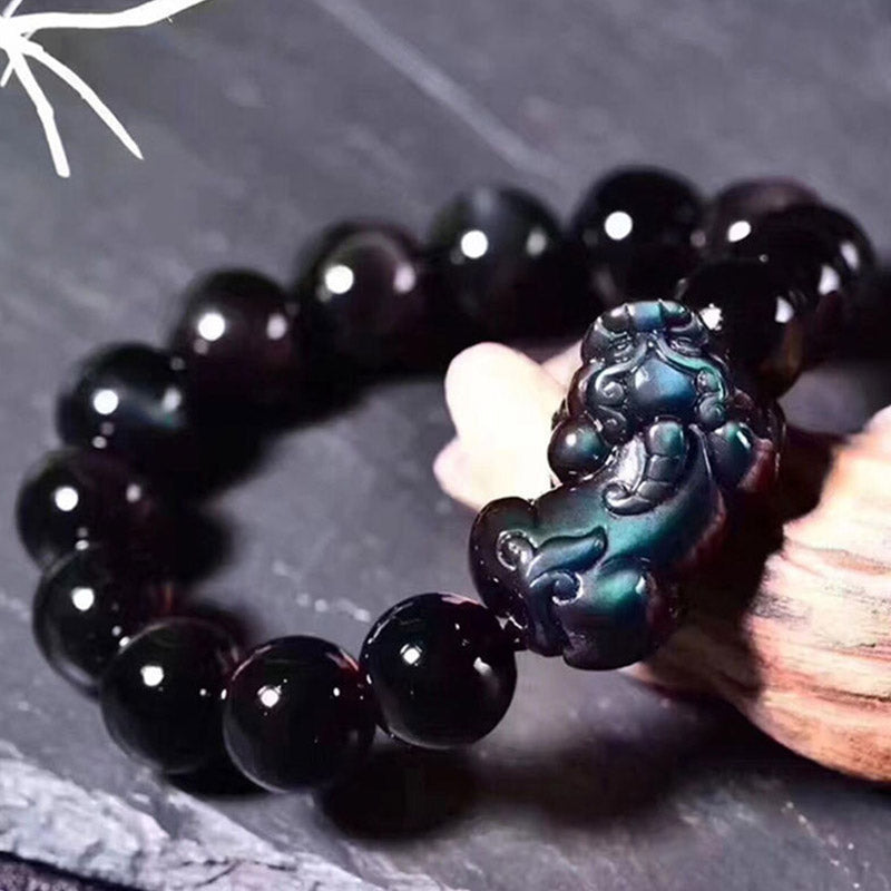 KarmaRipple's FengShui PiXiu Rainbow Obsidian Fortune Bracelet p7