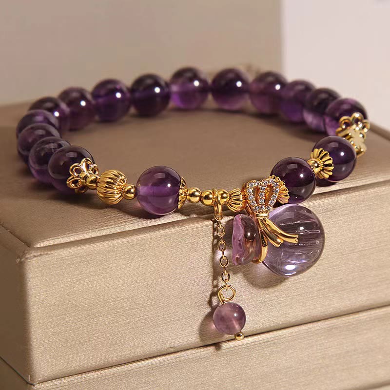 KarmaRipple's Authentic Amethyst Gemstone Money Bag Talisman Positive Bracelet p13