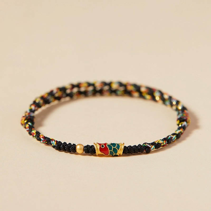 KarmaRipple's Handcrafted Koi Fish Wealth Prosperity Woven Rope Bracelet p18