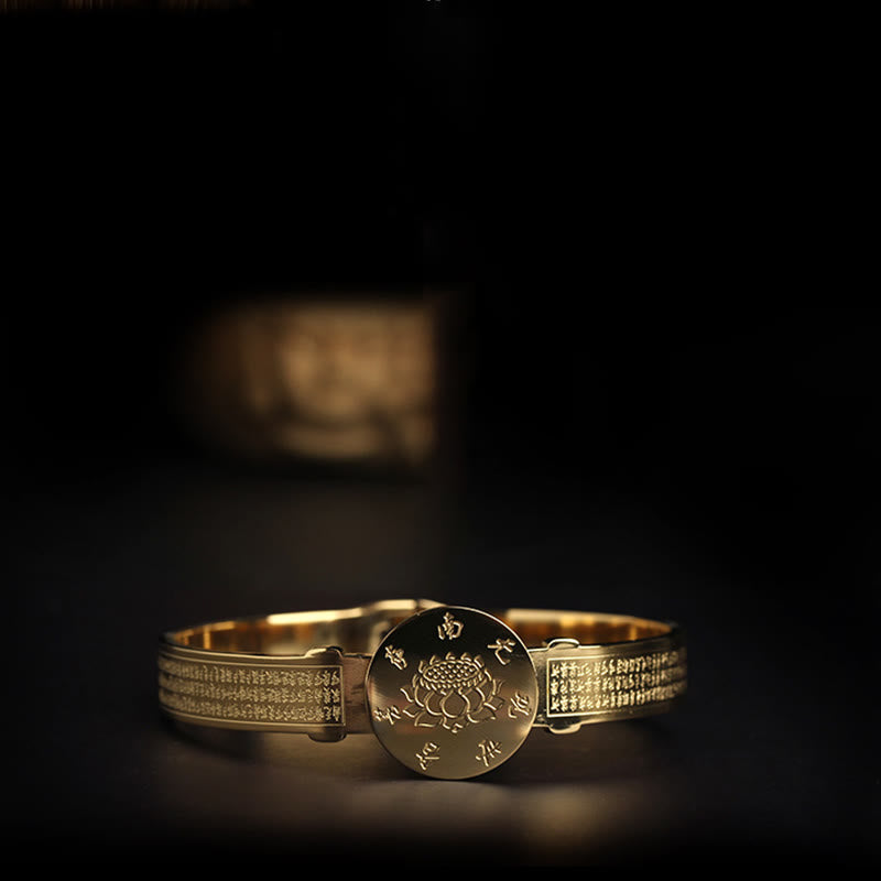 KarmaRipple's Yin Yang Lotus Om Mani Padme Hum Mantra Titanium Steel Balance Bracelet Bangle p15