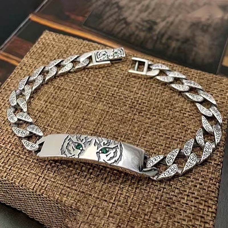 KarmaRipple's Tiger Tang Dynasty Flower Design Bronze Fortune Chain Bracelet p6