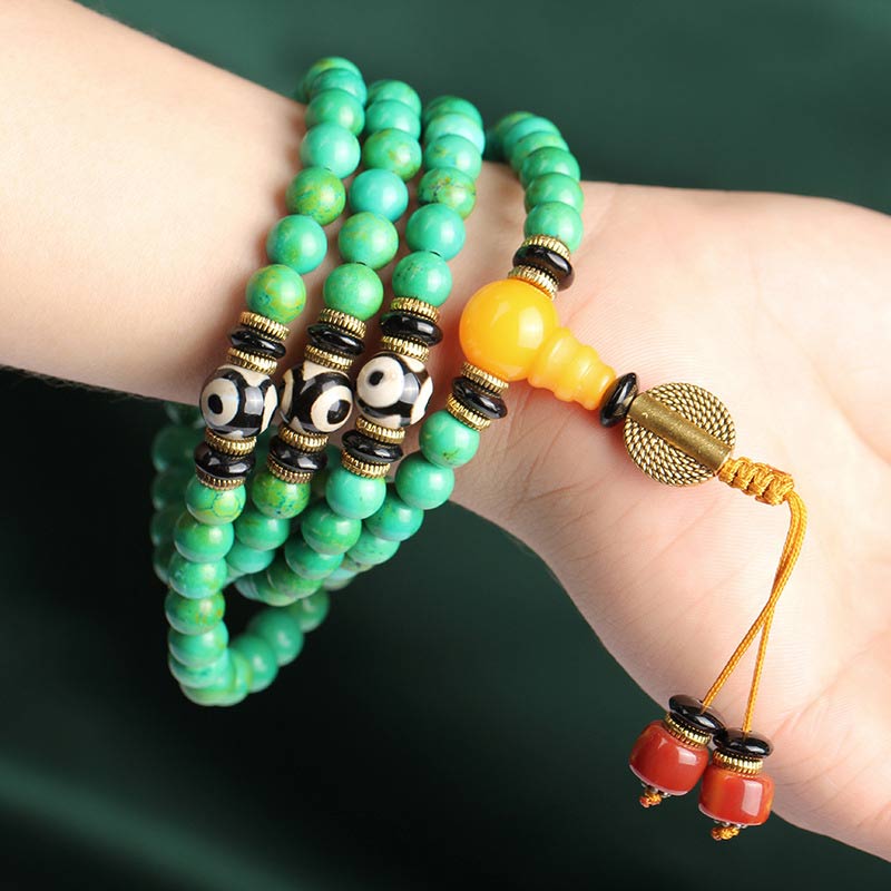 KarmaRipple's Tibetan Turquoise Mala Balance Pendant Bracelet p4