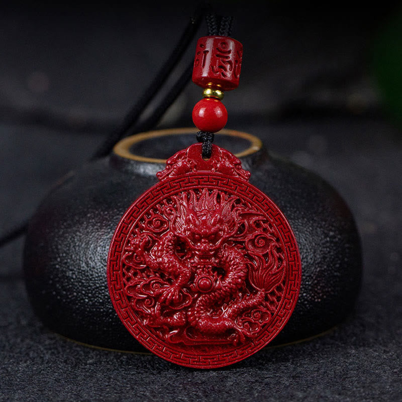 KarmaRipple's Year of the Dragon Authentic Cinnabar Dragon Protection Pendant Necklace p6