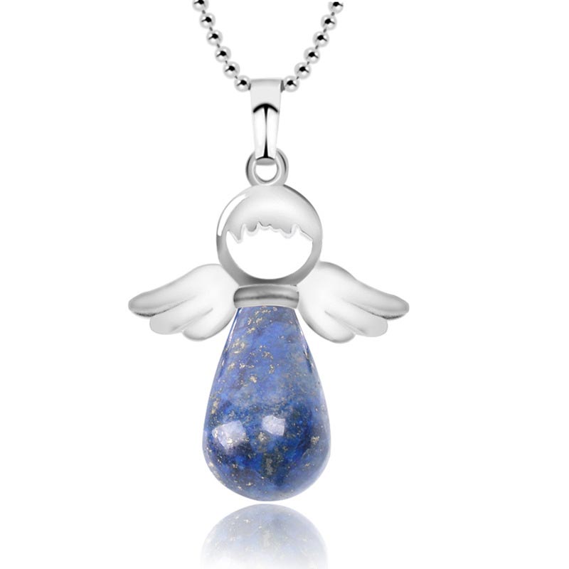 KarmaRipple's Little Angel Wings Authentic Gemstone Fortune Pendant Necklace p4