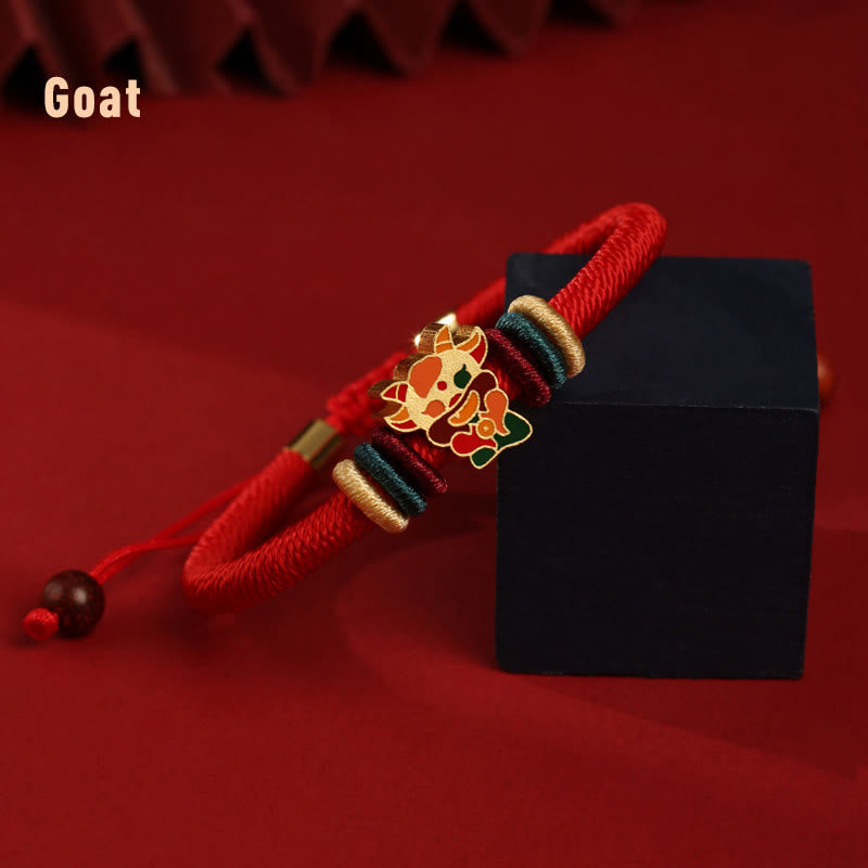 KarmaRipple's Handmade 925 Sterling Silver Year of the Dragon Cute Chinese Zodiac Fortune Woven Red Bracelet p8