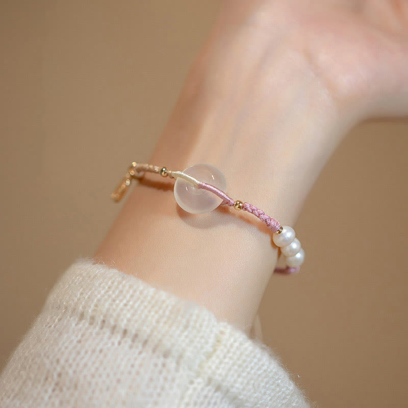 KarmaRipple's Chalcedony Round Peace Buckle Positive String Bracelet p9