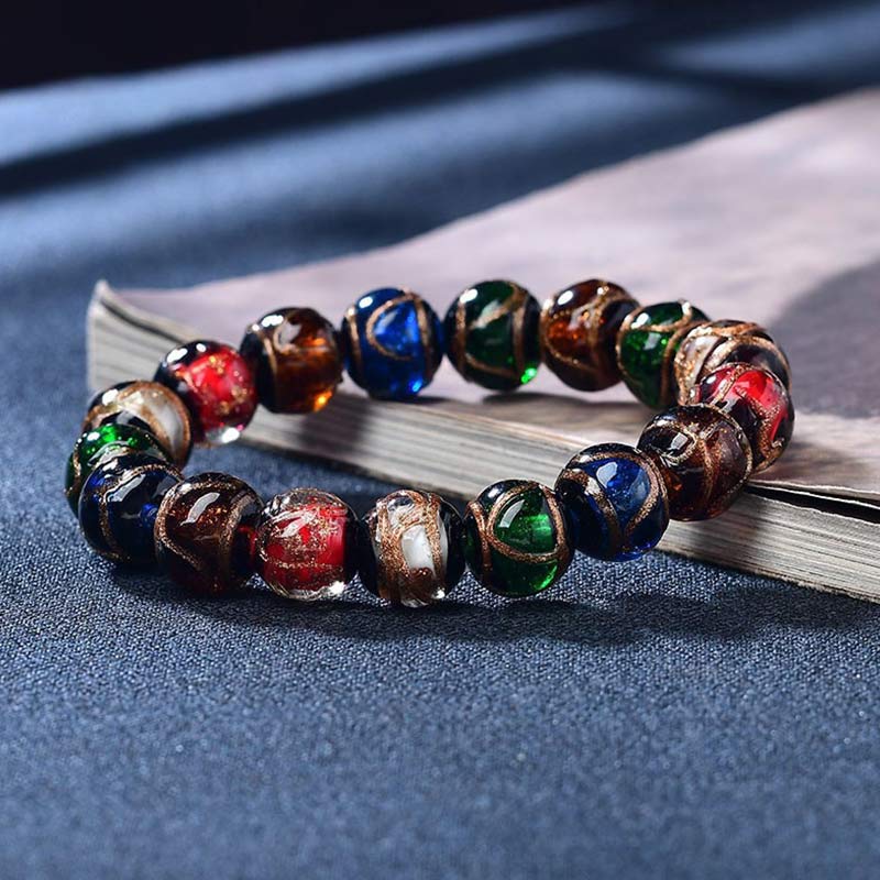 KarmaRipple's Colorful Liuli Glass Bead Fortune Bracelet p4