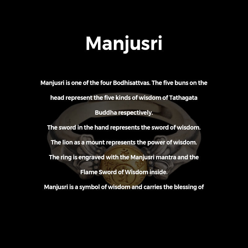 KarmaRipple's 925 Sterling Silver Manjusri Mantra Om Mani Padme Hum Peace Adjustable Ring p6