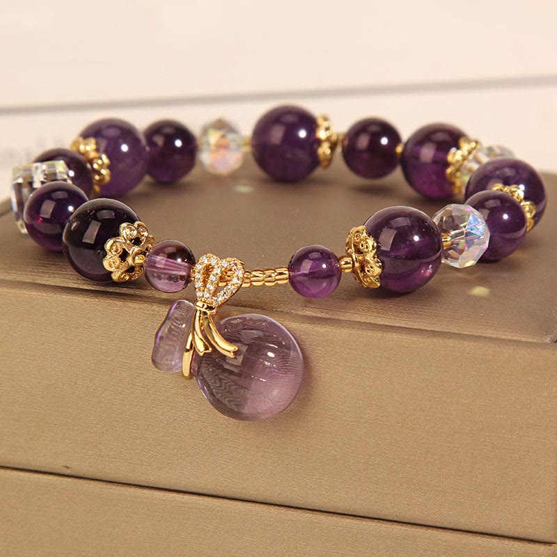 KarmaRipple's Authentic Amethyst Gemstone Money Bag Talisman Positive Bracelet p5