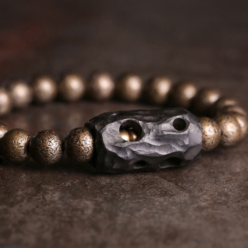 KarmaRipple's Tibet Ebony Wood Bronze Peace Balance Beaded Bracelet p3