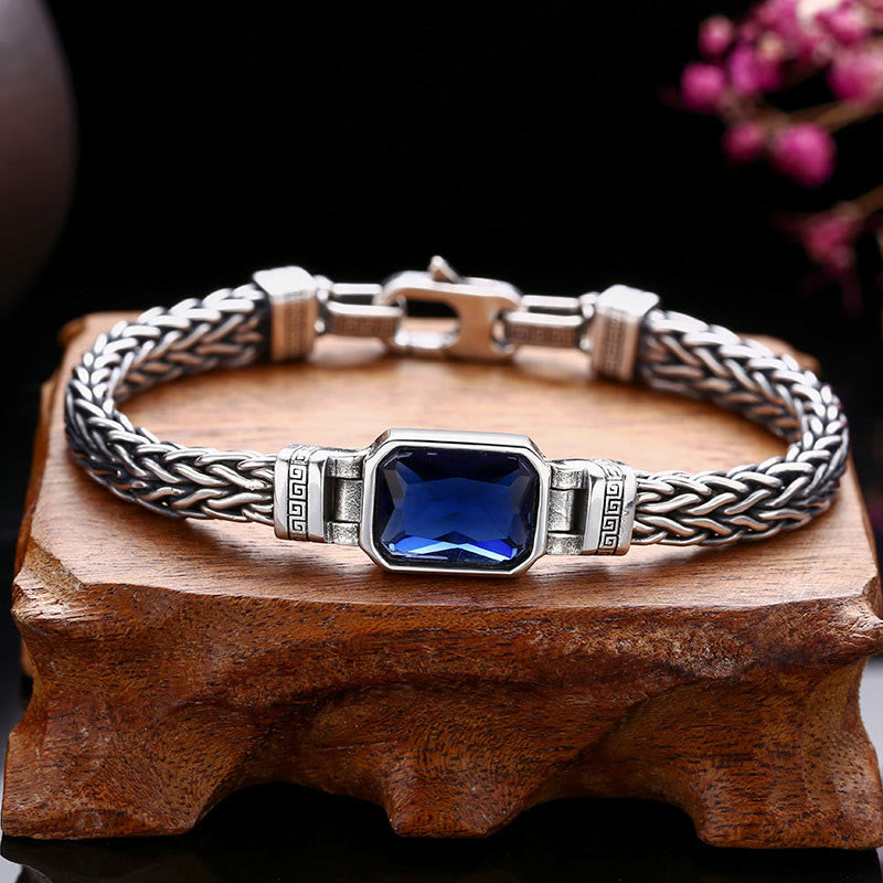 KarmaRipple's Retro Blue Acrylic Dragon Keel Woven Design Balancing Wealth Buckle Bracelet p4