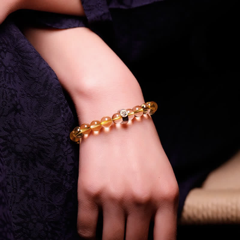 KarmaRipple's 925 Sterling Silver Chinese Zodiac Natal Buddha Citrine Protection Bracelet p8