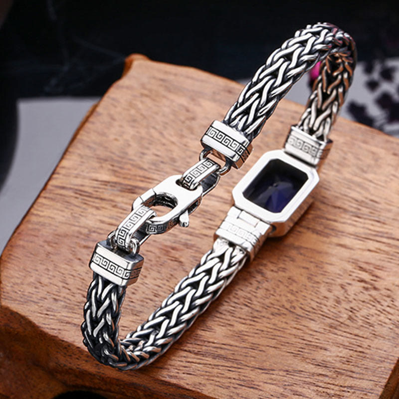 KarmaRipple's Retro Blue Acrylic Dragon Keel Woven Design Balancing Wealth Buckle Bracelet p7
