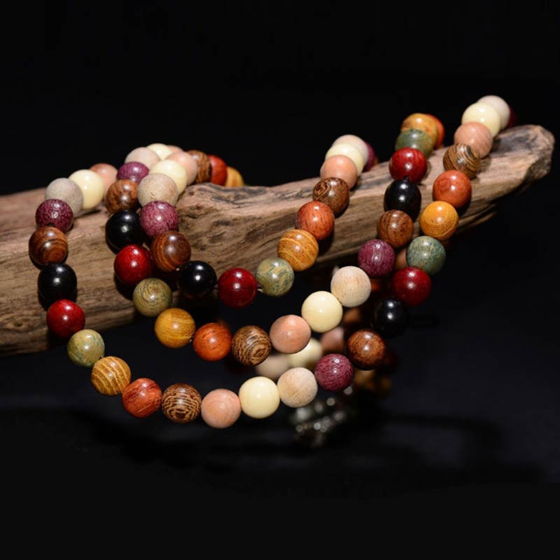 KarmaRipple's 108 Beadwork Wenge Wood Mala Blessing Meditation Bracelet p4