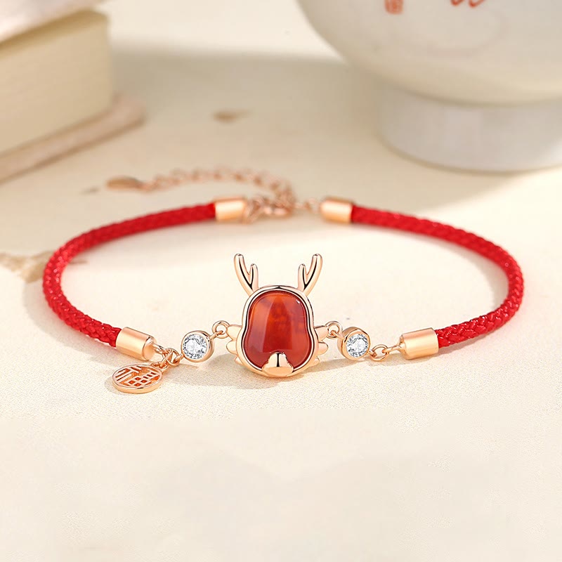 KarmaRipple's ???A Flash Sale- 925 Sterling Silver Year of the Dragon Authentic Red Agate Dragon Attract Fortune Fu Character Strength Bracelet Pendant Necklace Earrings p36