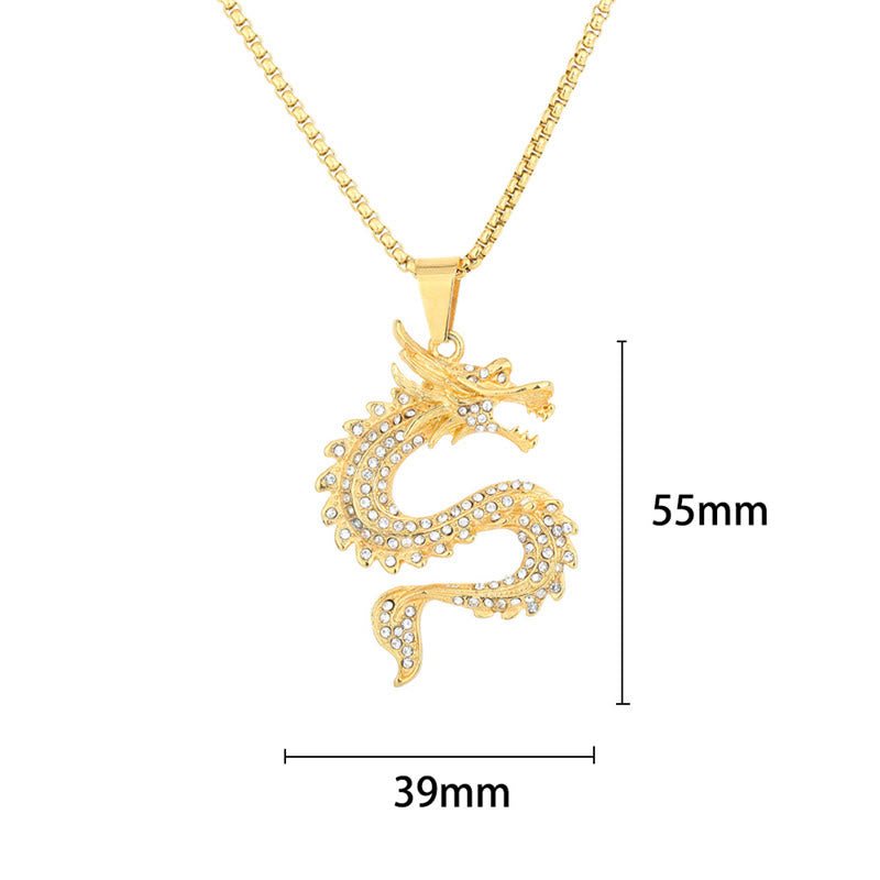 KarmaRipple's Chinese Zodiac Dragon Zircon Protection Pendant Necklace p6