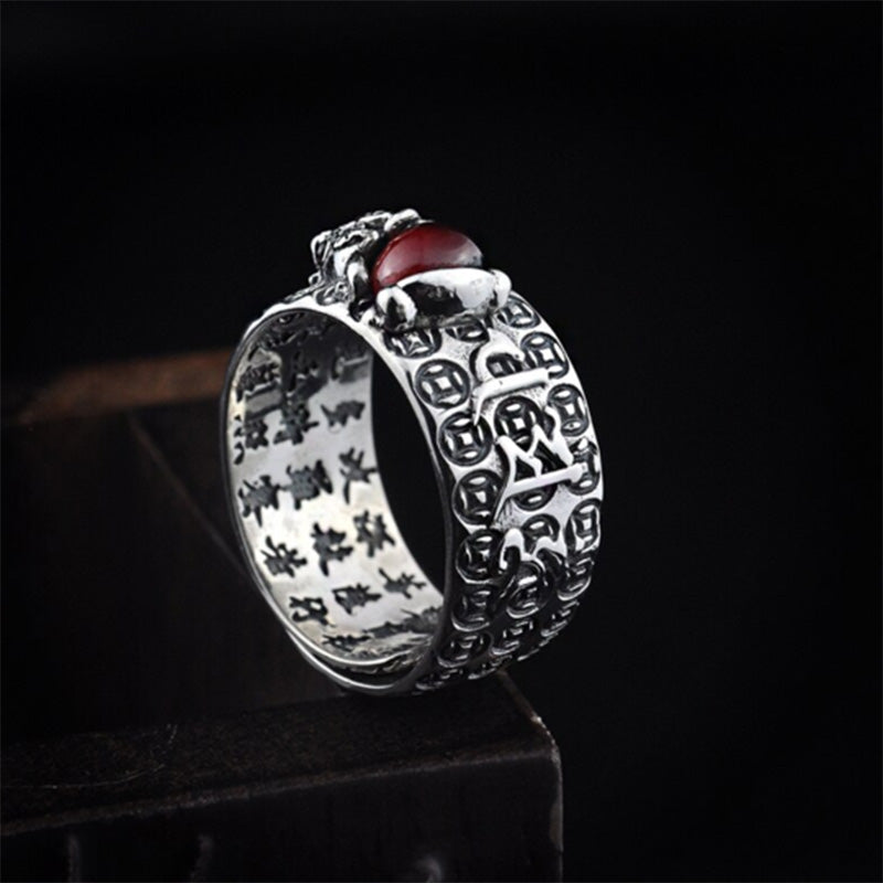 KarmaRipple's FengShui PiXiu Red Garnet Wealth Ring p4