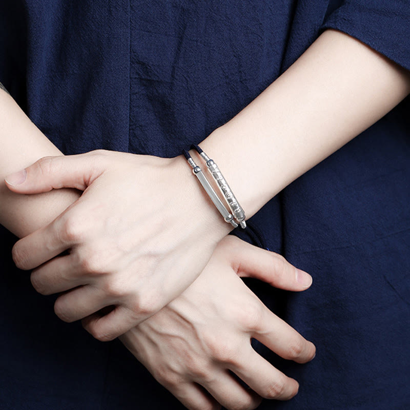 KarmaRipple's 999 Sterling Silver Handmade Om Mani Padme Hum Peace Woven Bracelet p5