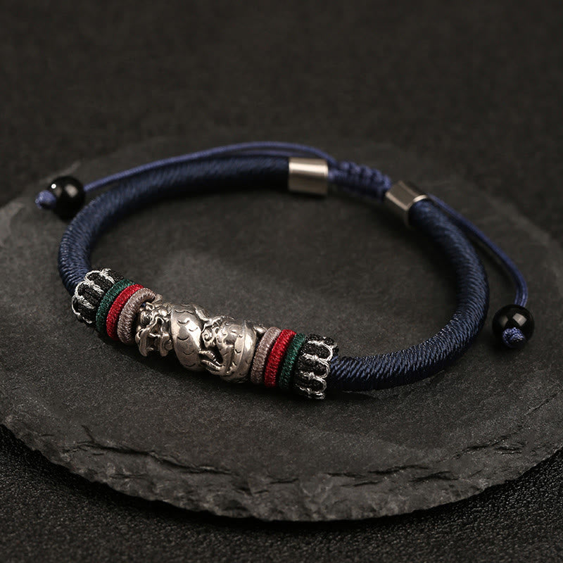 KarmaRipple's Handmade 925 Sterling Silver Year Of The Dragon Auspicious Dragon Fortune Rope Bracelet p4