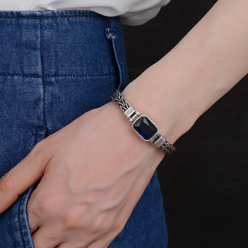 KarmaRipple's Retro Blue Acrylic Dragon Keel Woven Design Balancing Wealth Buckle Bracelet p11