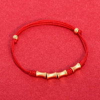KarmaRipple's 925 Sterling Silver Bamboo Design Protection Fortune Woven Bracelet