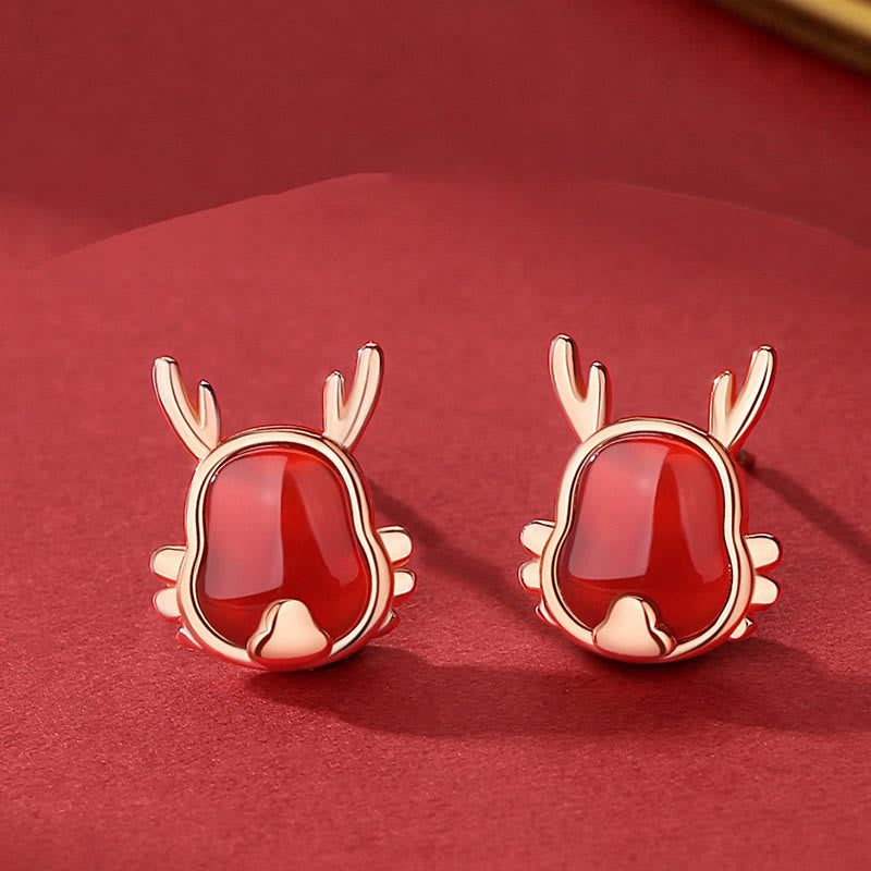 KarmaRipple's ???A Flash Sale- 925 Sterling Silver Year of the Dragon Authentic Red Agate Dragon Attract Fortune Fu Character Strength Bracelet Pendant Necklace Earrings p35