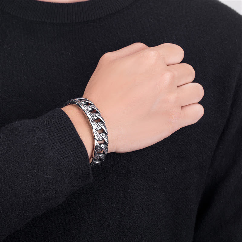 KarmaRipple's Tibetan Om Mani Padme Hum Mantra Titanium Steel Peace Cuf Bangle Bracelet p10