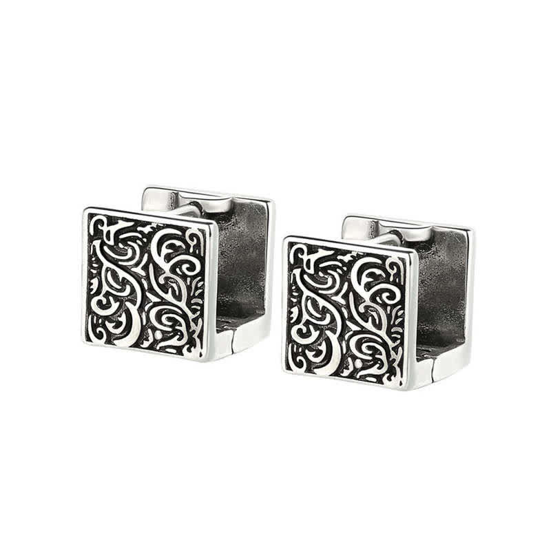 KarmaRipple's Grass Pattern Square Stud Earrings p8
