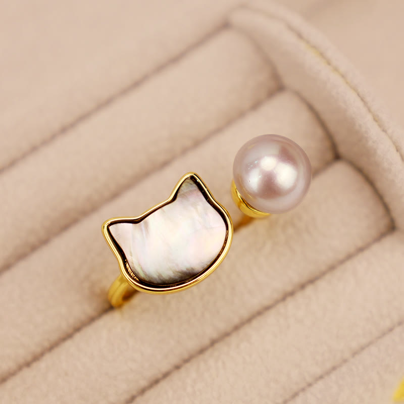 KarmaRipple's Authentic Pearl Bronze Cat Balancing Pendant Necklace Earrings p14